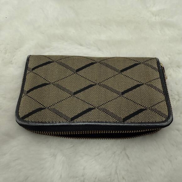 Fossil Sydney Fab Zip‎ Clutch Wallet Grey Black GOOD / FAIR Condition - Picture 5 of 6